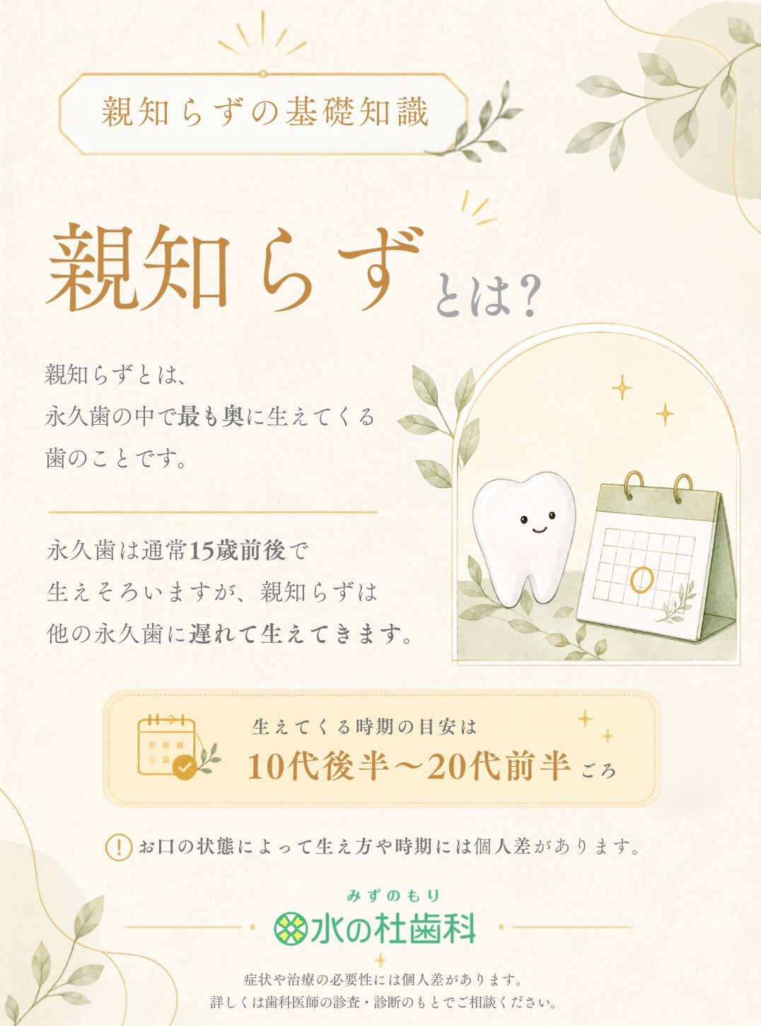 「親知らずって、どんな歯？」🦷